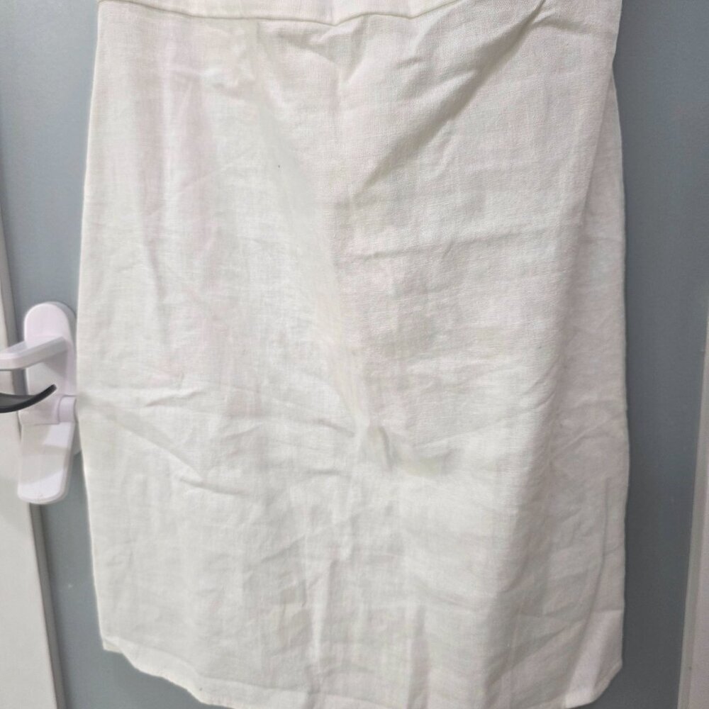 Babaton Women’s White Linen Blend Halter Mini Dress – Size 4 - Picture 7 of 13